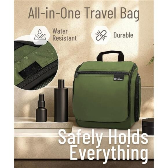 Hanging Travel Toiletry Bag Large Organizer with Hook for Makeup and Toiletries - Picture 6 of 7